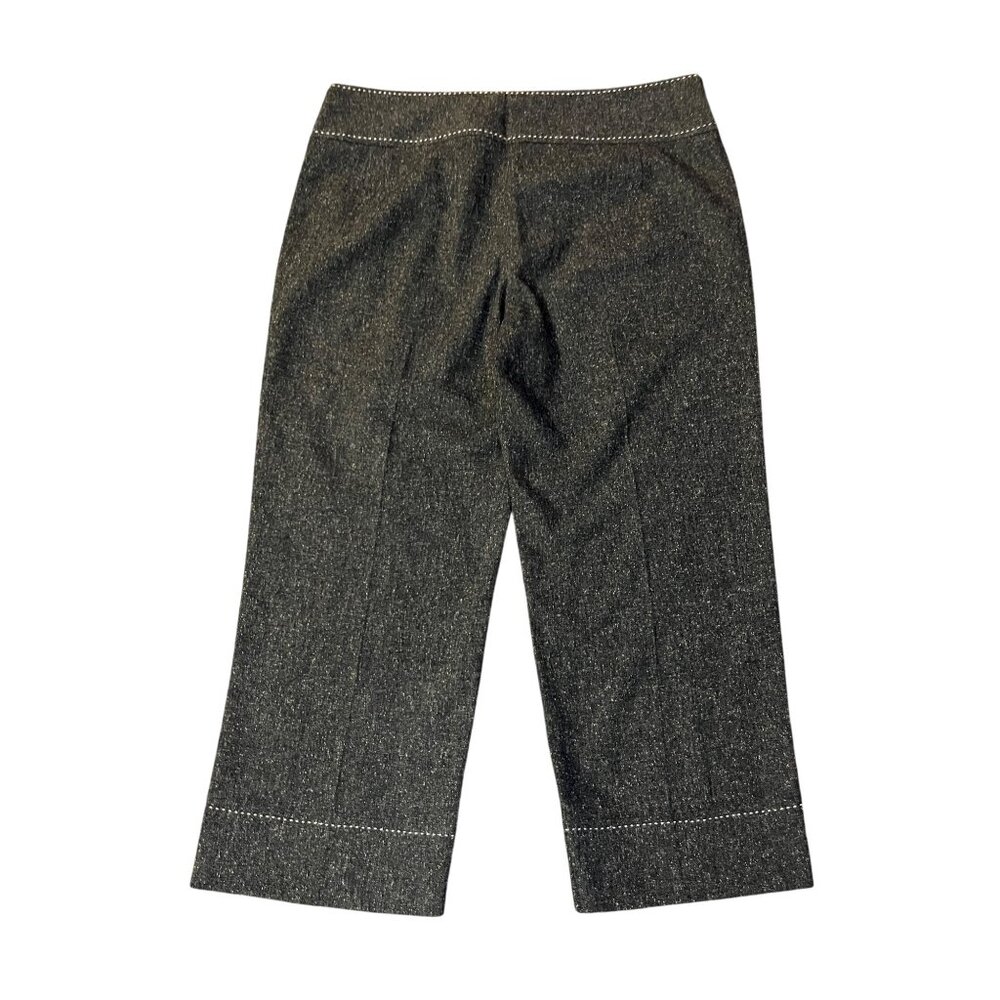 White House Black Market Womens 8 Used Black Gray Tweed Capri Pants - Picture 4 of 14